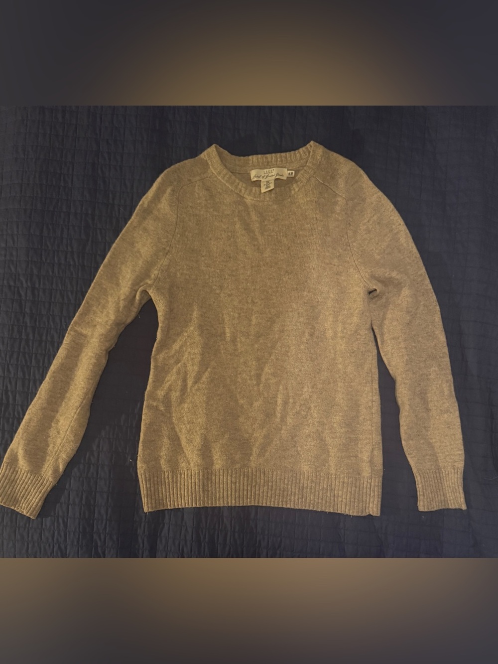 H&M Wool Blend Crewneck Sweater in Taupe Size Medium.